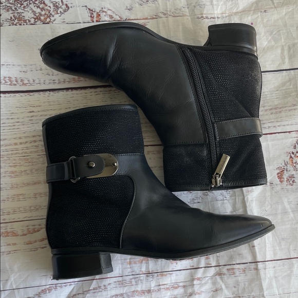 Aquatalia Shoes - Aquatalia Black Leather Ankle Booties